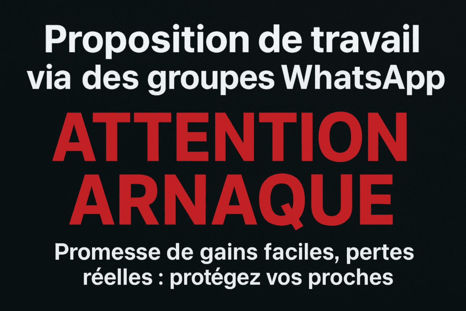 Arnaque au travail via groupes WhatsApp